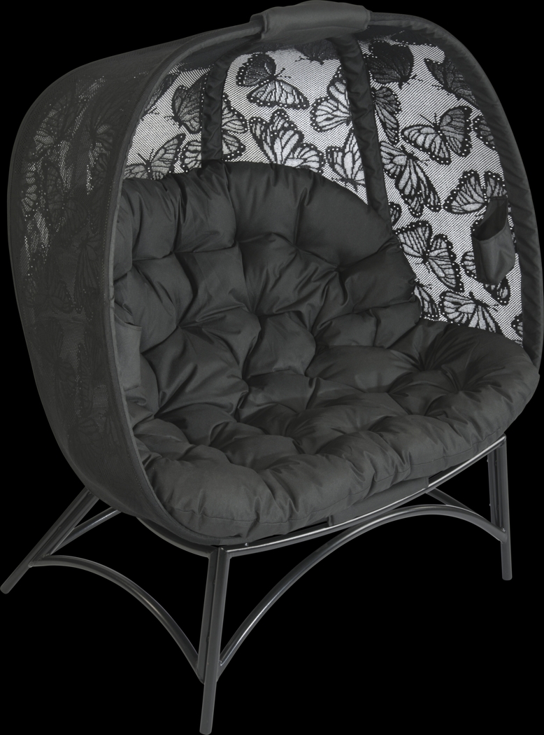 Outdoor Cermakes Black Loveseat - Thumbnail - Image 2