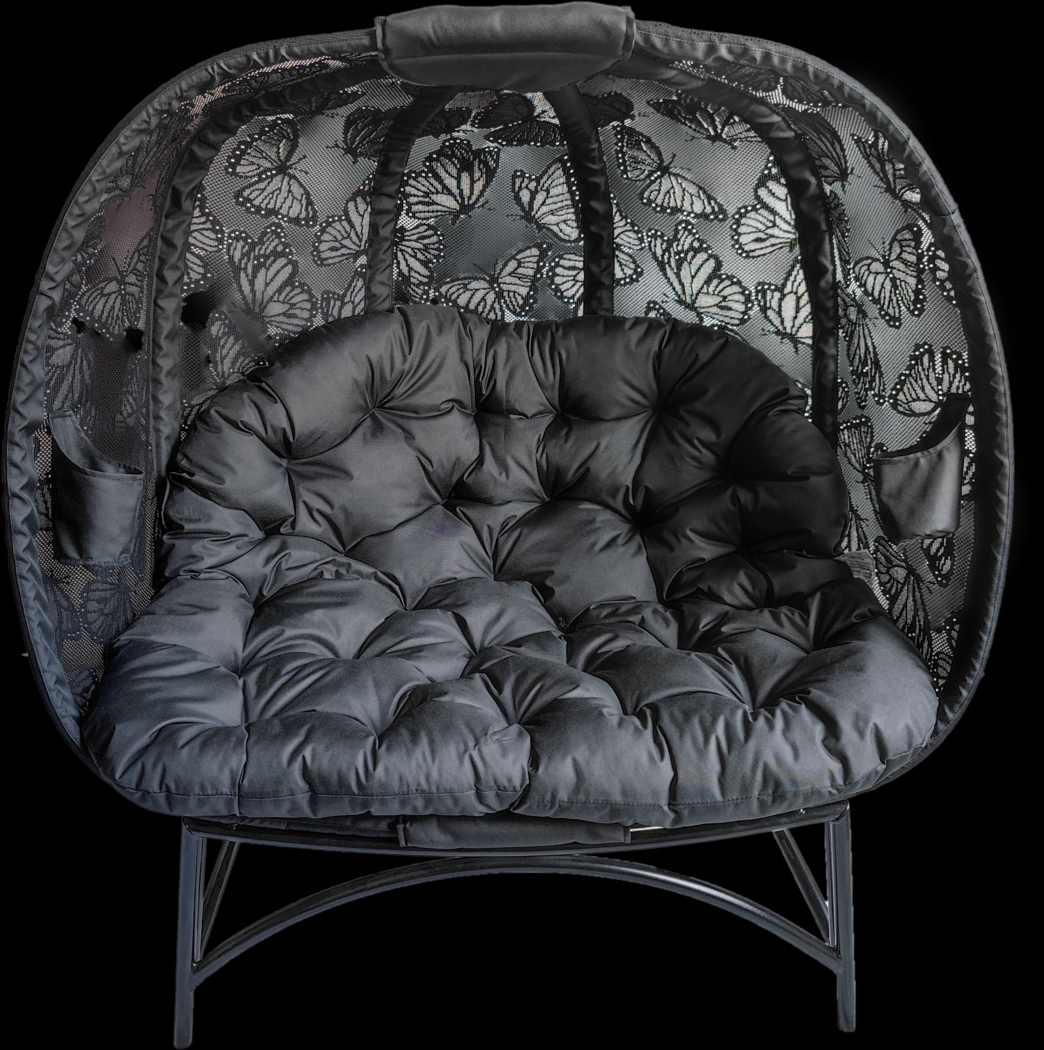 Outdoor Cermakes Black Loveseat - Thumbnail - Image 5