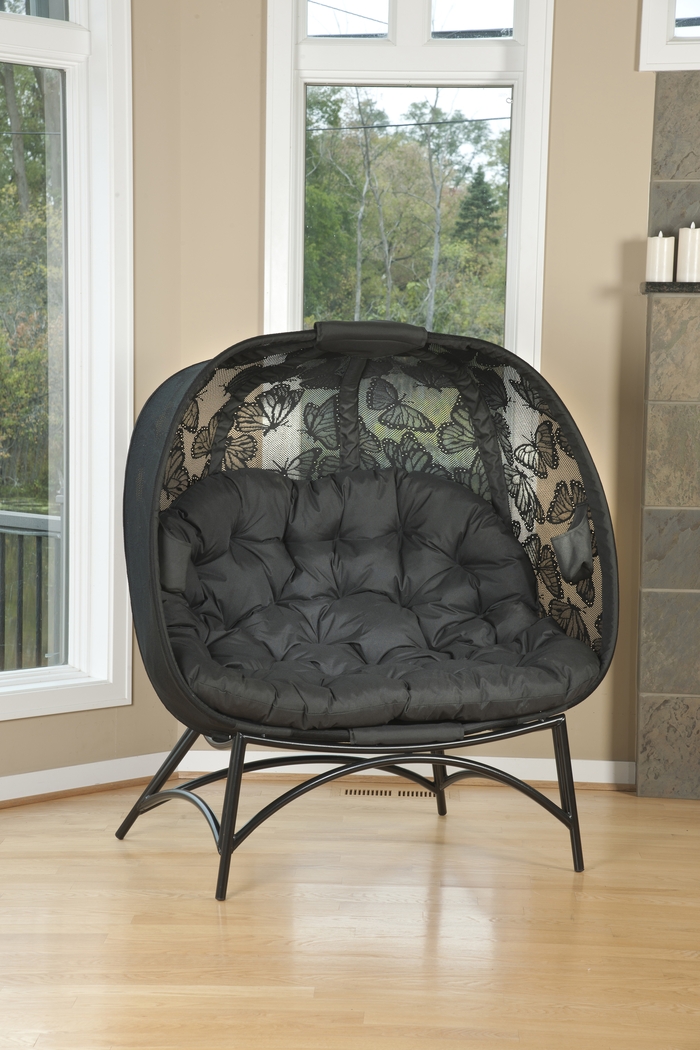 Outdoor Cermakes Black Loveseat - Thumbnail - Image 6