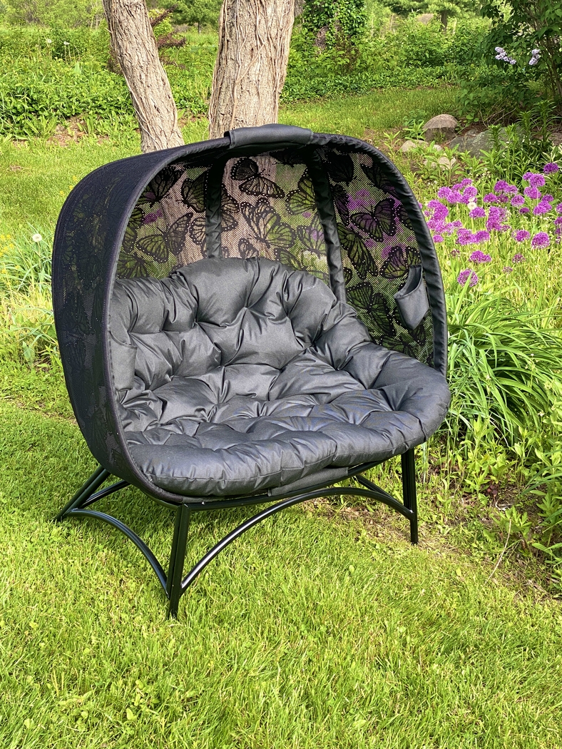 Outdoor Cermakes Black Loveseat - Thumbnail - Image 7