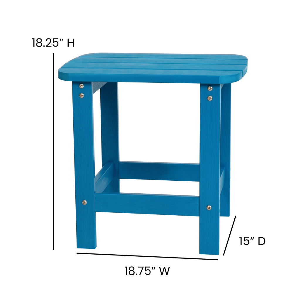 Outdoor Charleslynn Blue Adirondack Chairs and Side Table - Thumbnail - Image 9