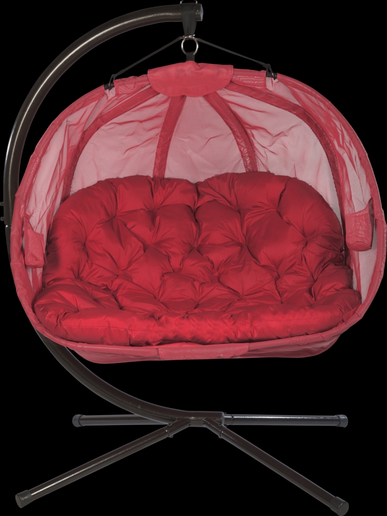 Outdoor Cityfront Red Hanging Loveseat - Thumbnail - Image 1