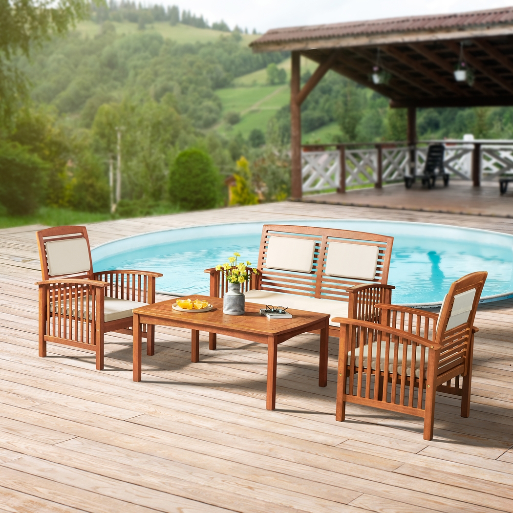 Outdoor Coanita Brown 4pc Seating Set - Thumbnail - Image 2