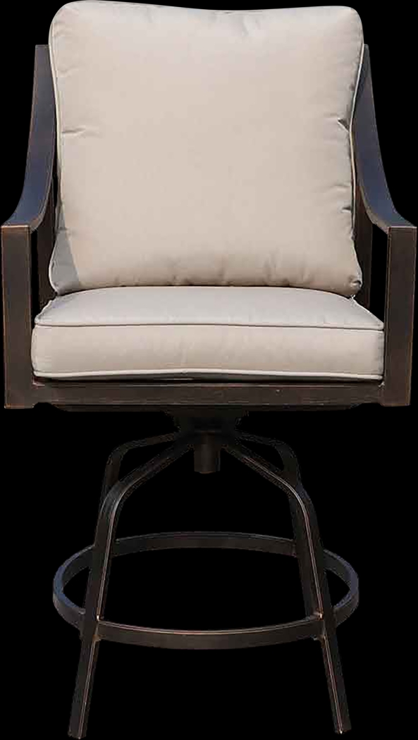 Outdoor Corentin Taupe Swivel Barstool, Set of 2 - Thumbnail - Image 3