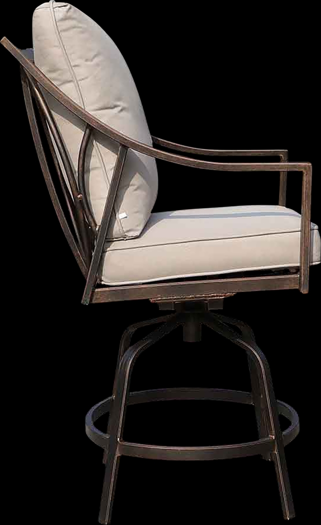 Outdoor Corentin Taupe Swivel Barstool, Set of 2 - Thumbnail - Image 4