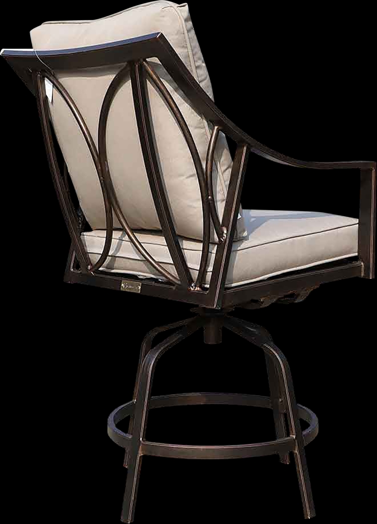 Outdoor Corentin Taupe Swivel Barstool, Set of 2 - Thumbnail - Image 5