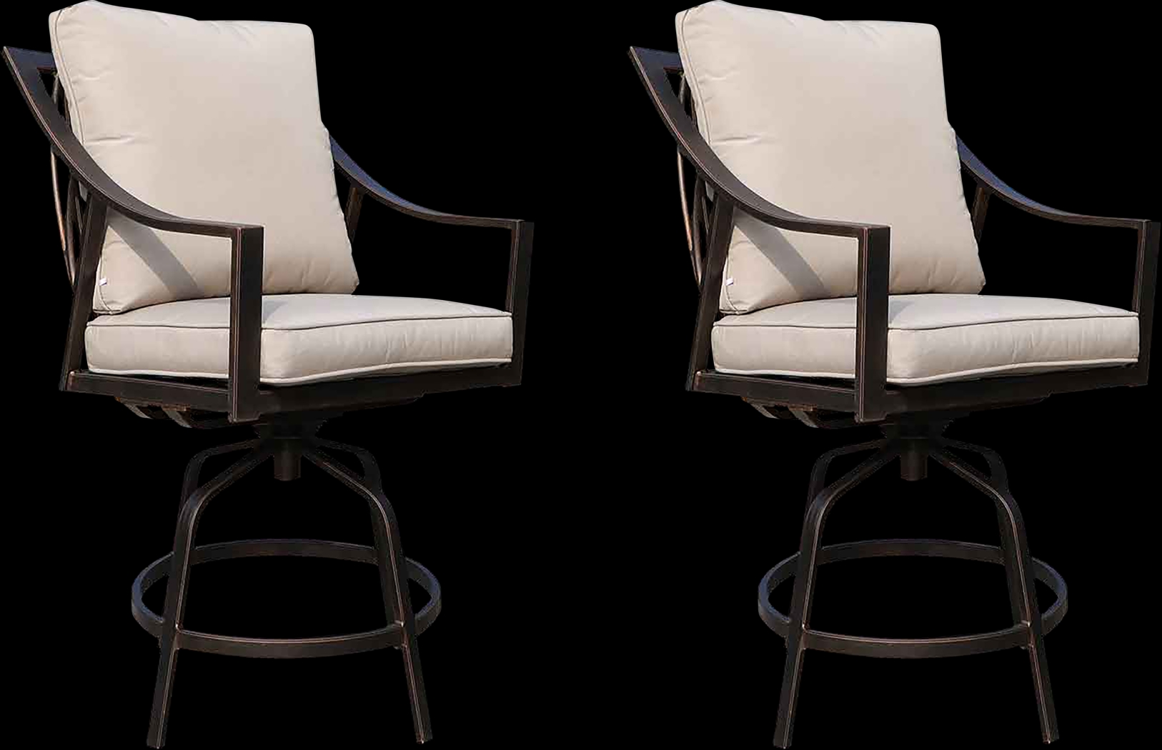 Outdoor Corentin Taupe Swivel Barstool, Set of 2 - Thumbnail - Image 1