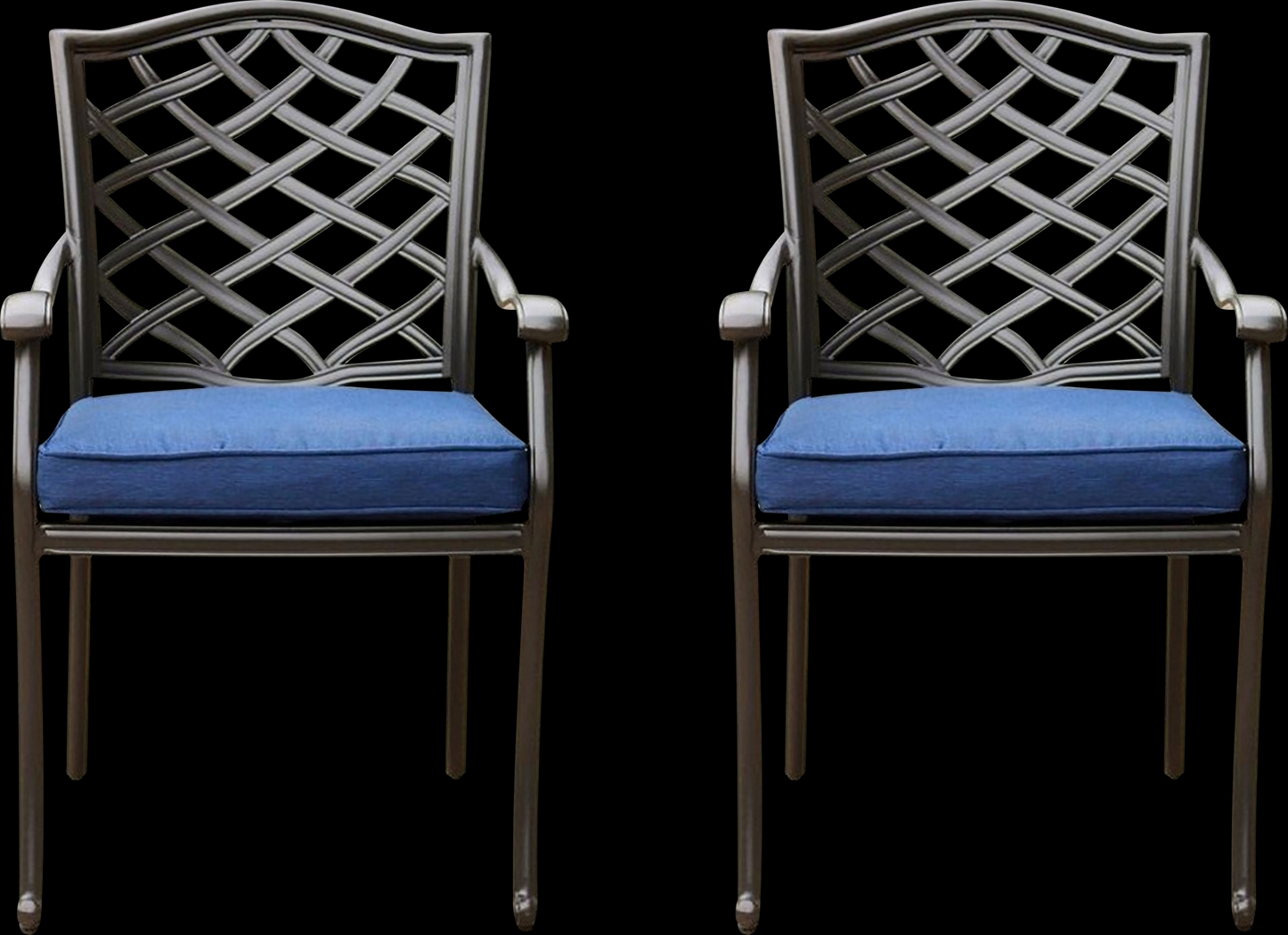 Outdoor Cyrielle I Blue Side Chair, Set of 2 - Thumbnail - Image 1