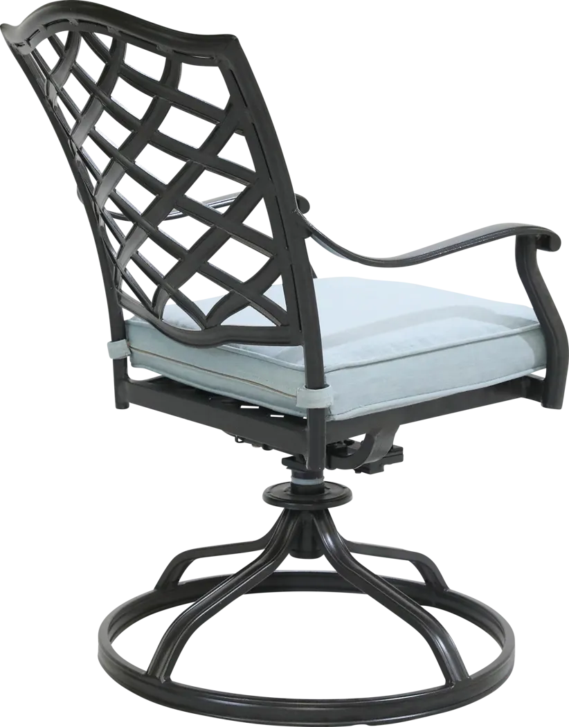 Outdoor Cyrielle II Light Blue Swivel Side Chair, Set of 2 - Thumbnail - Image 4
