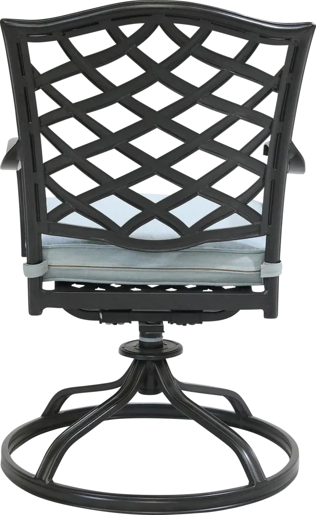 Outdoor Cyrielle II Light Blue Swivel Side Chair, Set of 2 - Thumbnail - Image 5