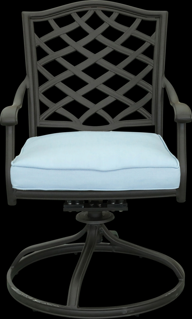 Outdoor Cyrielle II Light Blue Swivel Side Chair, Set of 2 - Thumbnail - Image 2