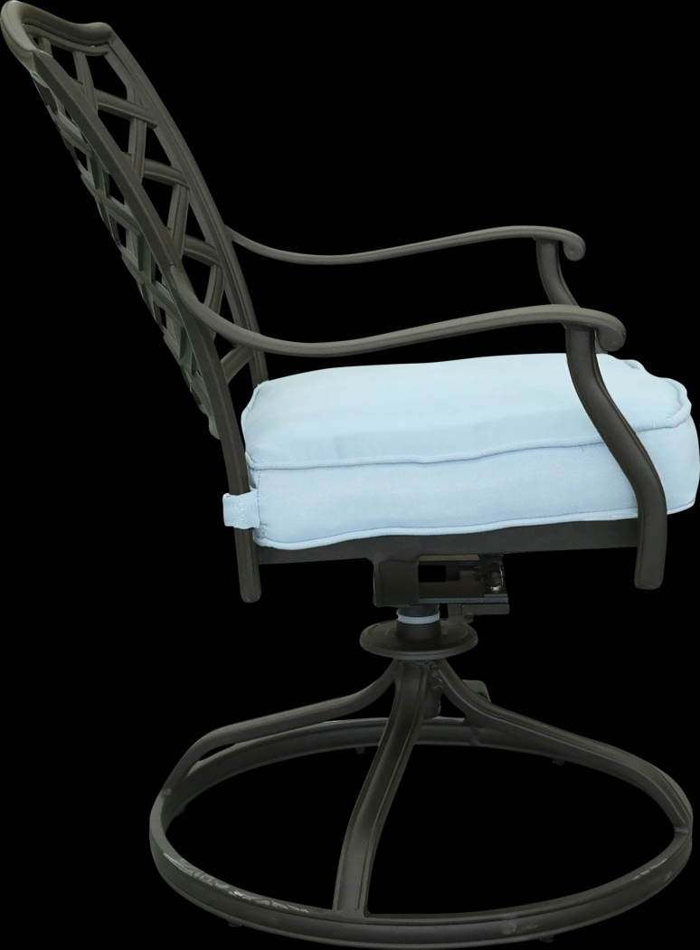 Outdoor Cyrielle II Light Blue Swivel Side Chair, Set of 2 - Thumbnail - Image 3