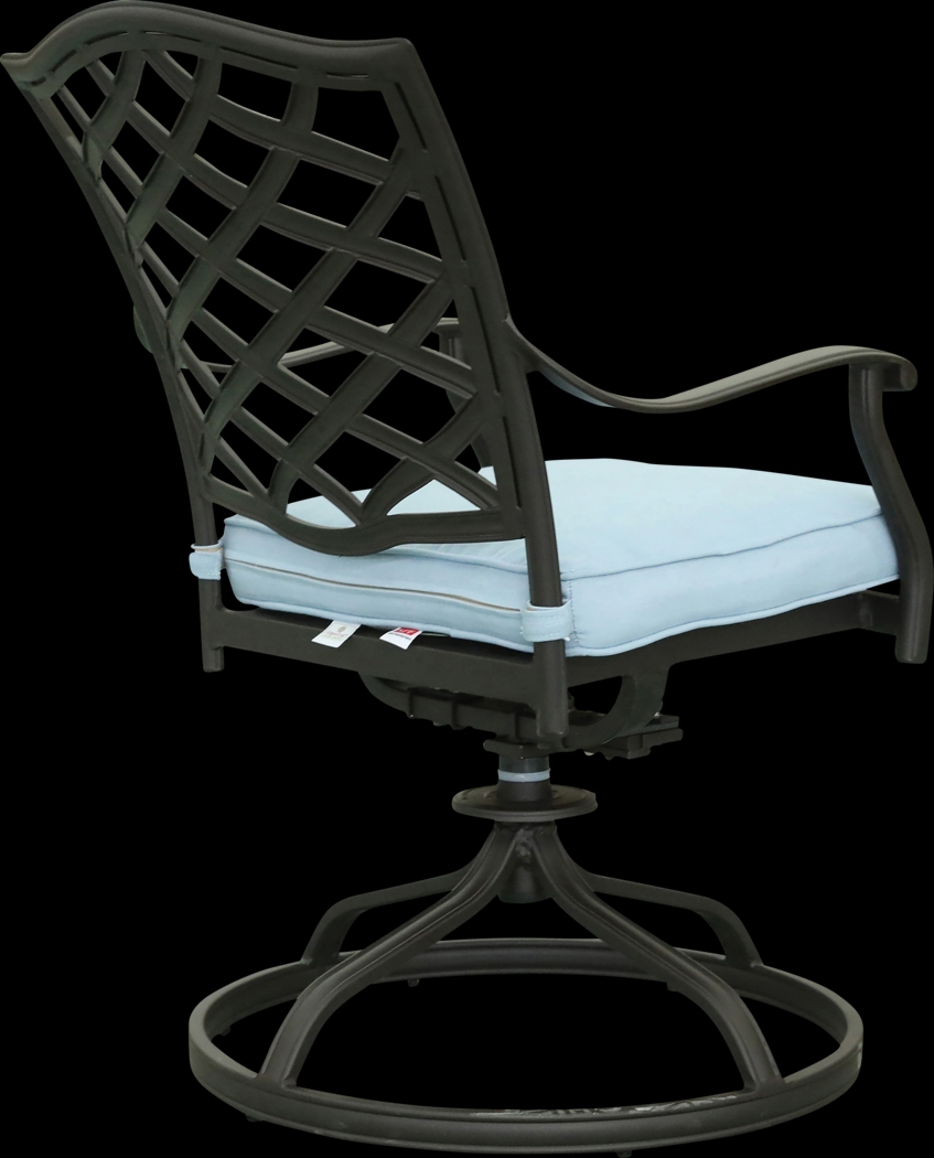 Outdoor Cyrielle II Light Blue Swivel Side Chair, Set of 2 - Thumbnail - Image 4