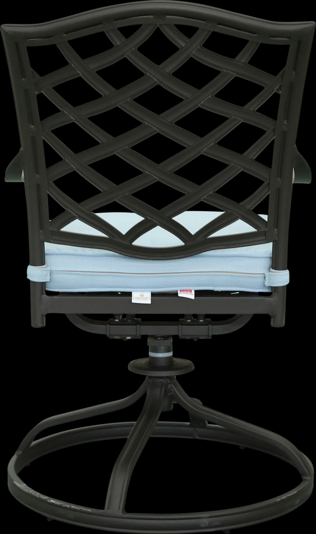 Outdoor Cyrielle II Light Blue Swivel Side Chair, Set of 2 - Thumbnail - Image 5