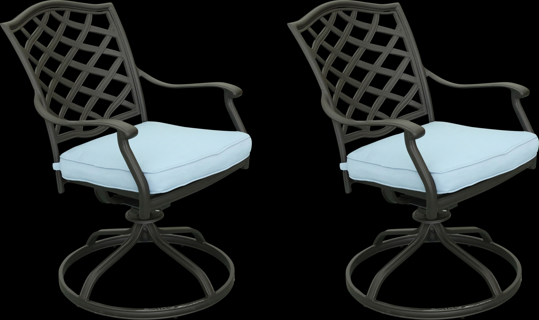 Outdoor Cyrielle II Light Blue Swivel Side Chair, Set of 2 - Thumbnail - Image 1