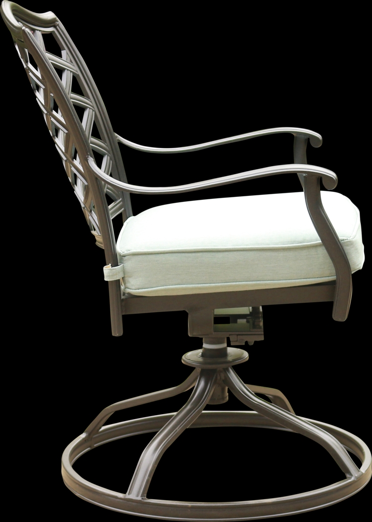 Outdoor Cyrielle II Slate Swivel Side Chair, Set of 2 - Thumbnail - Image 3