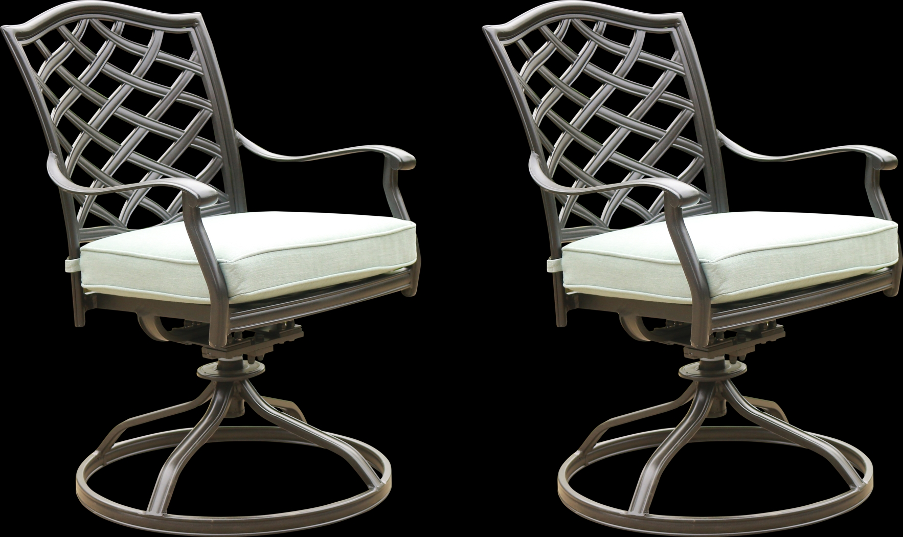 Outdoor Cyrielle II Slate Swivel Side Chair, Set of 2 - Thumbnail - Image 1