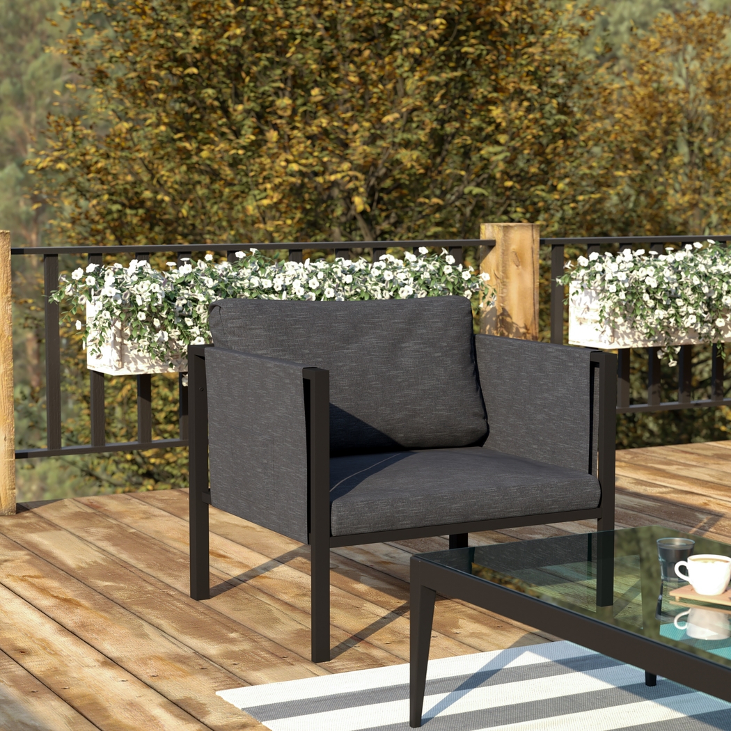 Outdoor Dellanor Charcoal Accent Chair - Thumbnail - Image 6