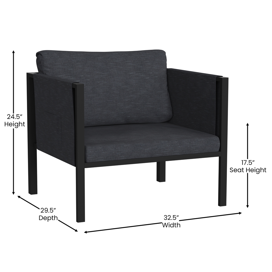 Outdoor Dellanor Charcoal Accent Chair - Thumbnail - Image 8