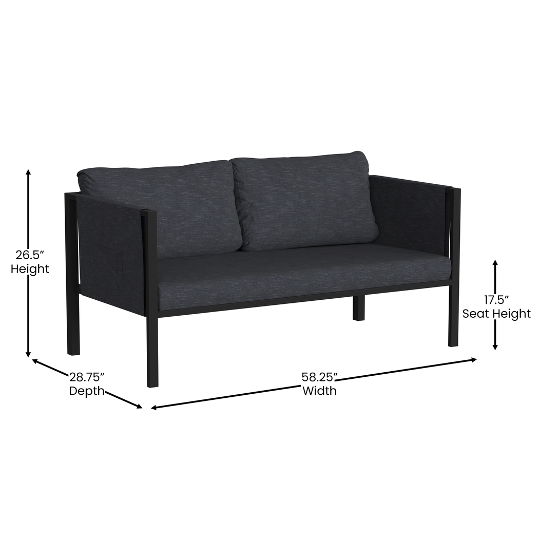 Outdoor Dellanor Charcoal Loveseat - Thumbnail - Image 8