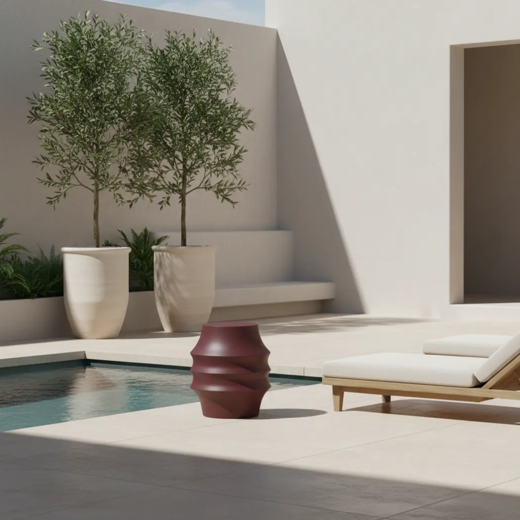 Outdoor Deyor Red Accent Table - Thumbnail - Image 2