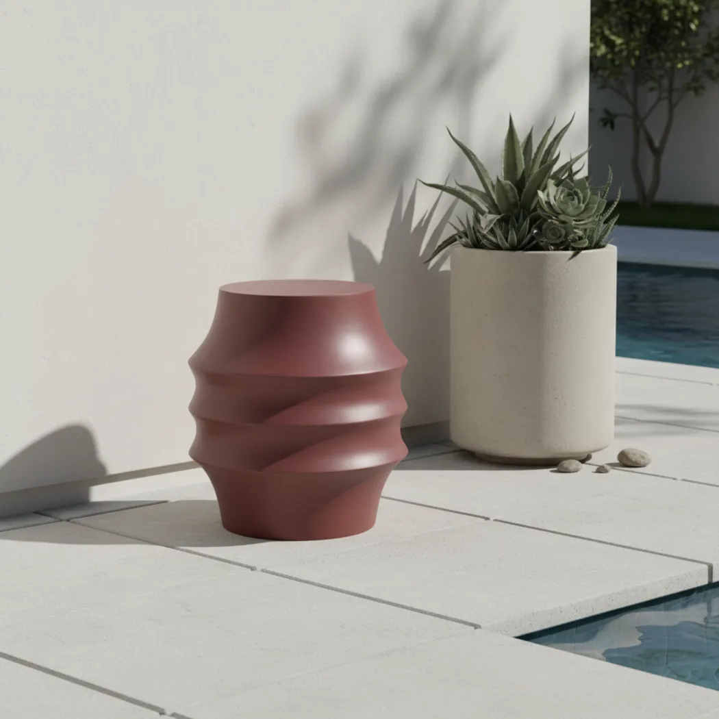 Outdoor Deyor Red Accent Table - Thumbnail - Image 3