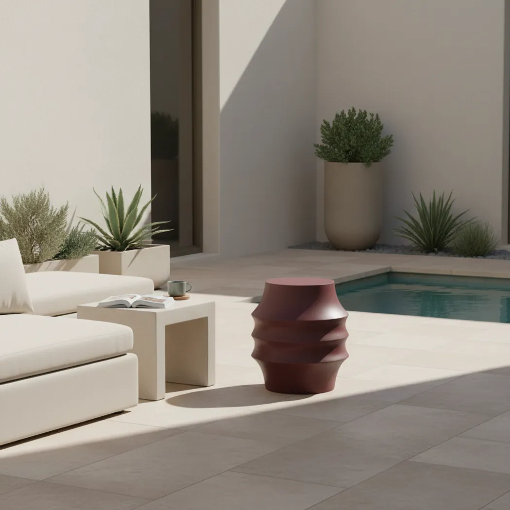 Outdoor Deyor Red Accent Table - Thumbnail - Image 4