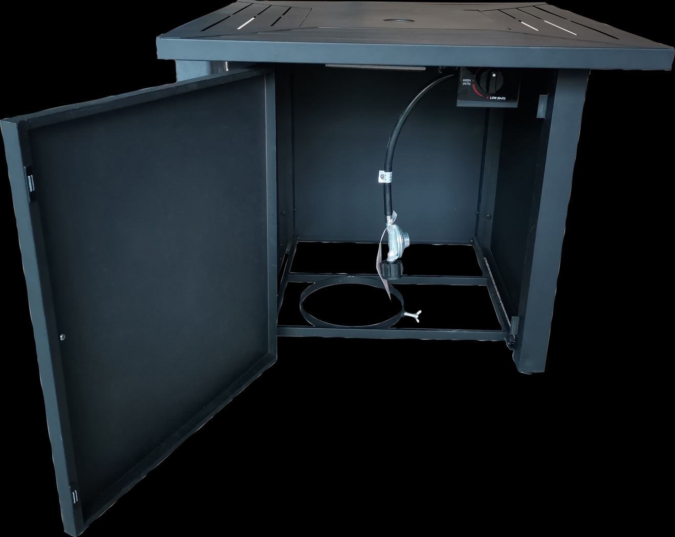 Outdoor Dighton Black Gas Fire Pit - Thumbnail - Image 11