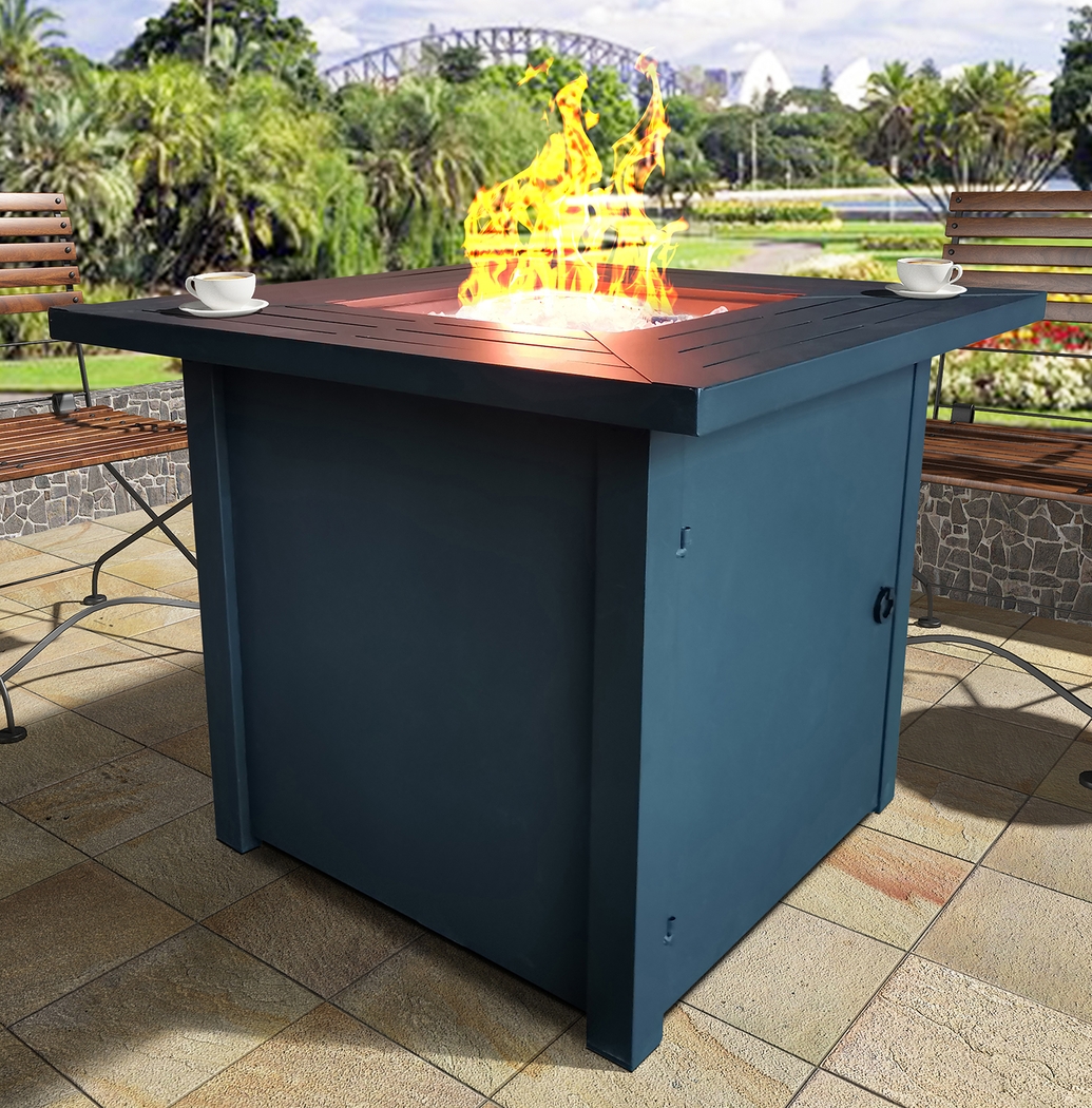 Outdoor Dighton Black Gas Fire Pit - Thumbnail - Image 5