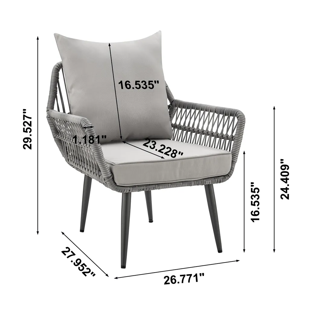 Outdoor Duffieldy Gray 4 Pc Conversation Set - Thumbnail - Image 4
