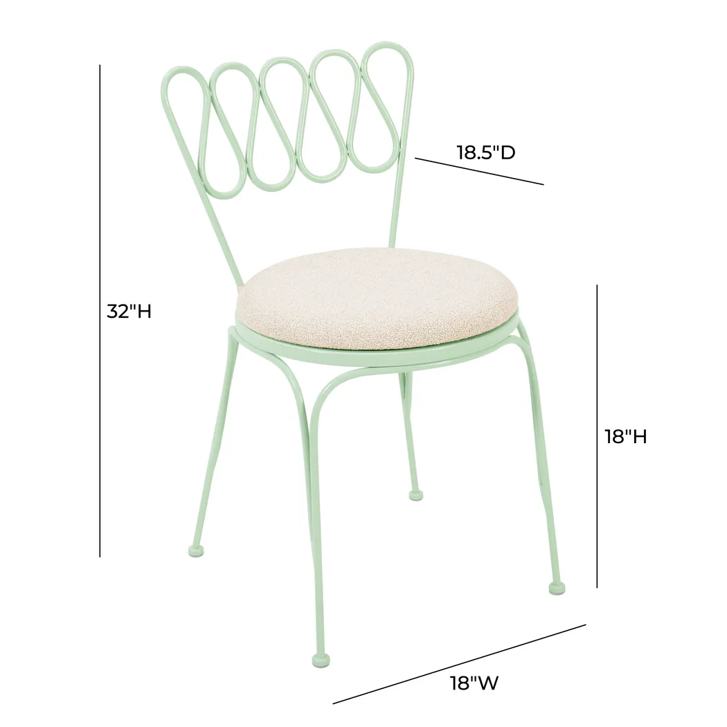 Outdoor Dynamoy Mint Green Side Chair - Thumbnail - Image 8