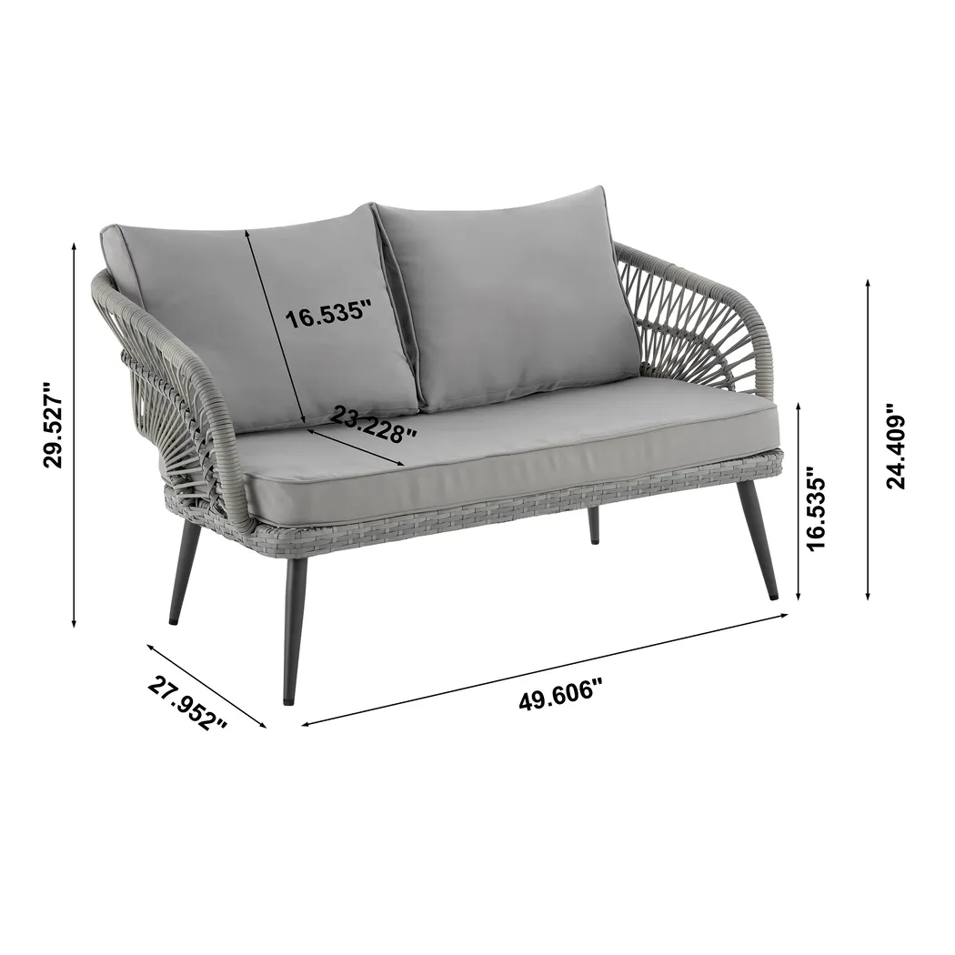 Outdoor Eashley Gray 4 Pc Conversation Set - Thumbnail - Image 3