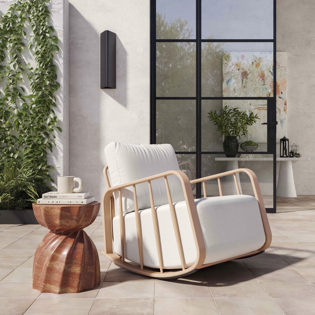 Outdoor Ebinwood Beige Rocking Chair - Thumbnail - Image 2