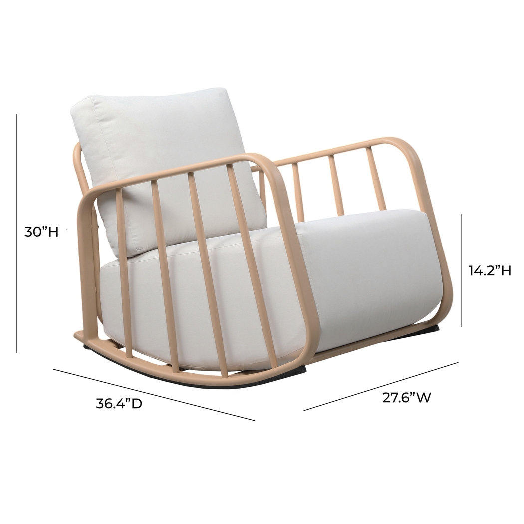 Outdoor Ebinwood Beige Rocking Chair - Thumbnail - Image 6