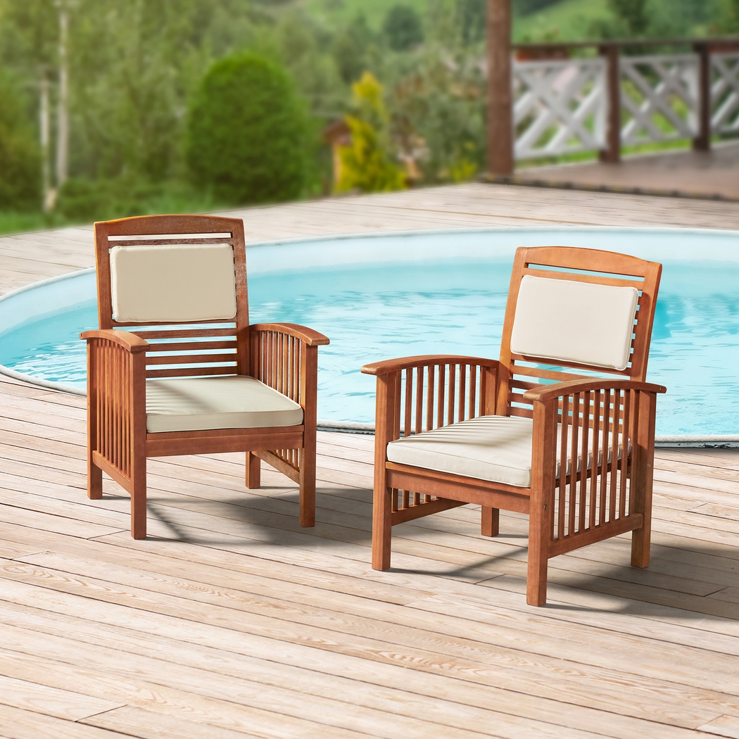 Outdoor Eladar Brown Chair Set of 2 - Thumbnail - Image 2
