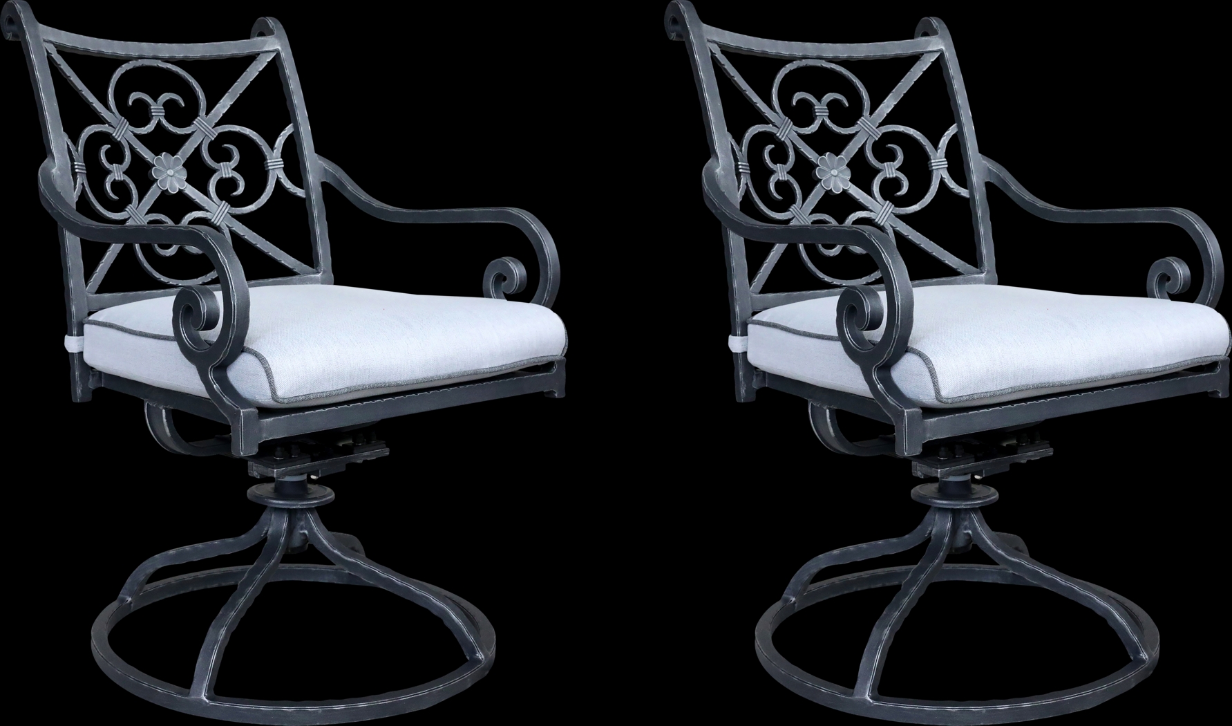 Outdoor Elisaria Light Blue Swivel Rocker, Set of 2 - Thumbnail - Image 1