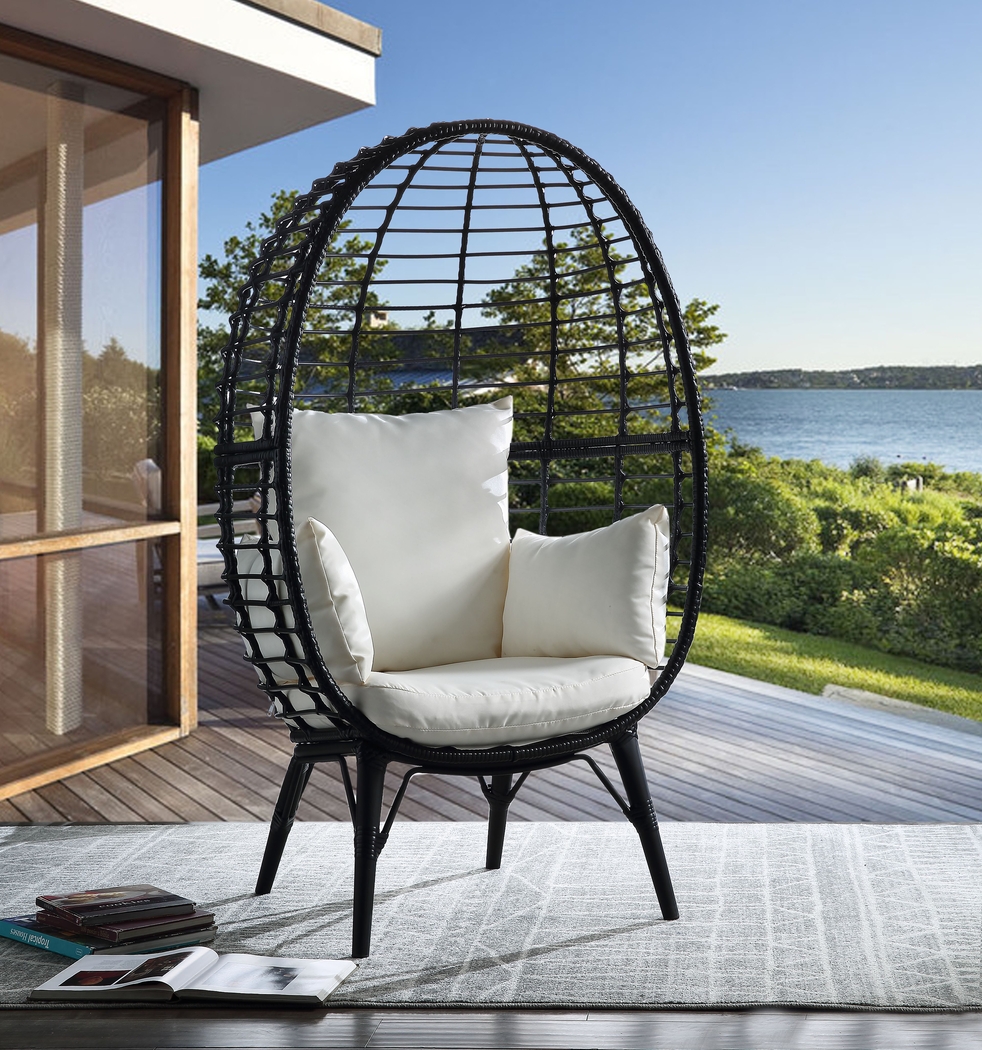 Outdoor Elonanor Black Egg Chair - Thumbnail - Image 2