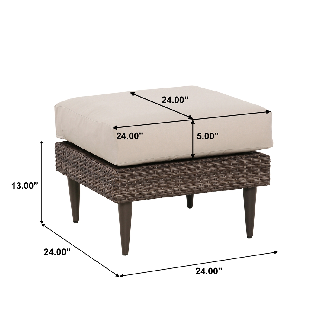 Outdoor Enelos Brown Ottoman - Thumbnail - Image 9