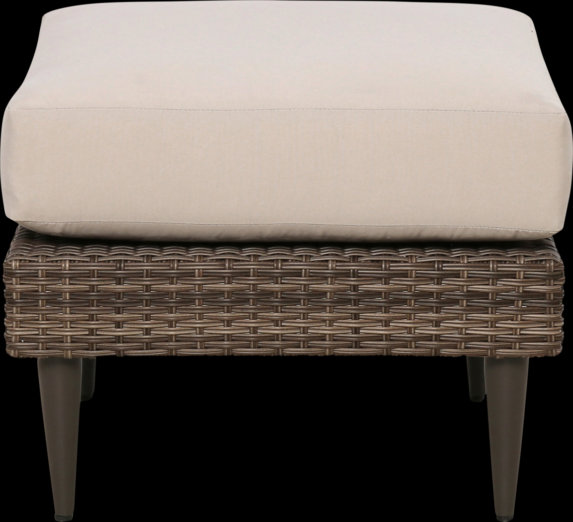 Outdoor Enelos Brown Ottoman - Thumbnail - Image 1
