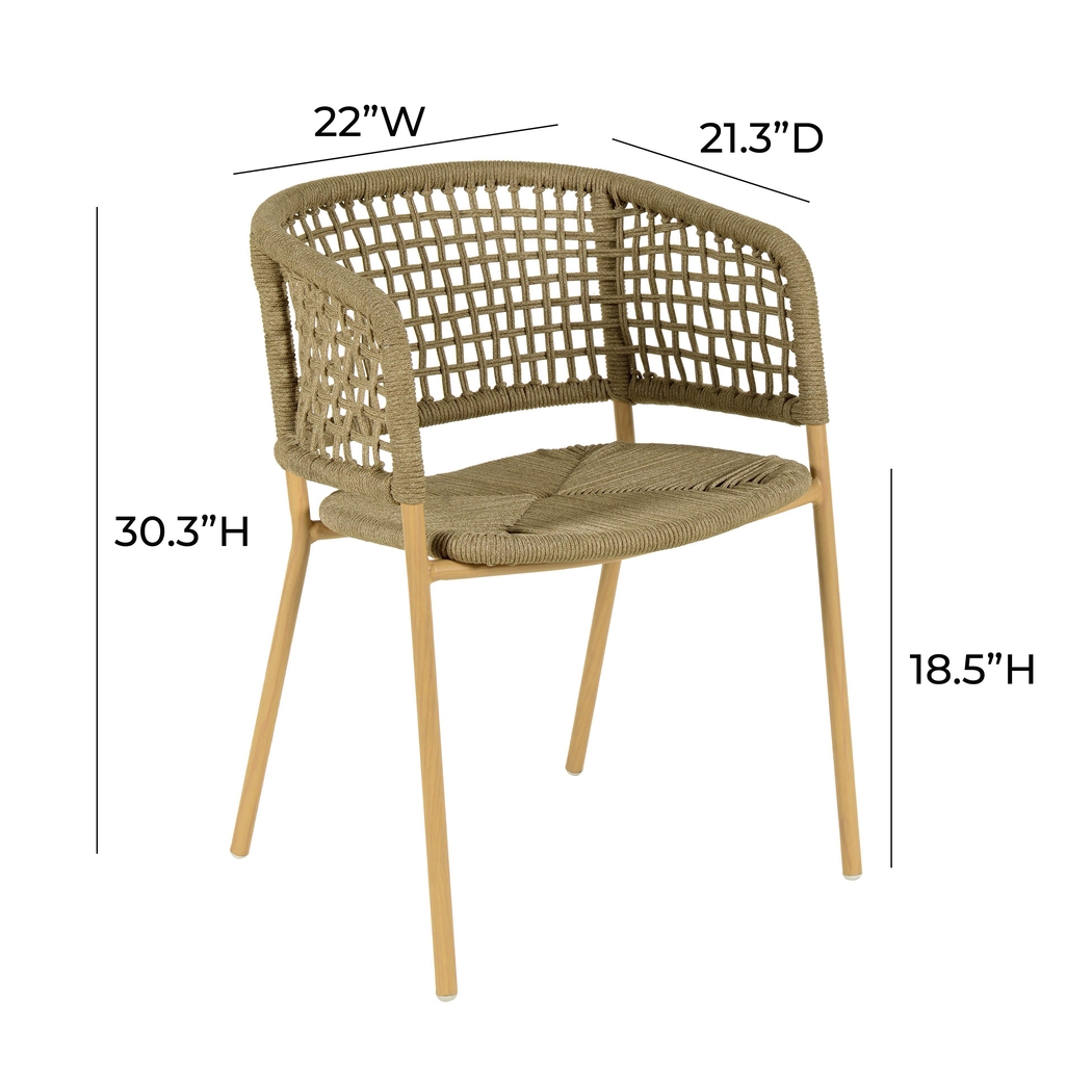 Outdoor Epting Brown Arm Chair - Thumbnail - Image 6