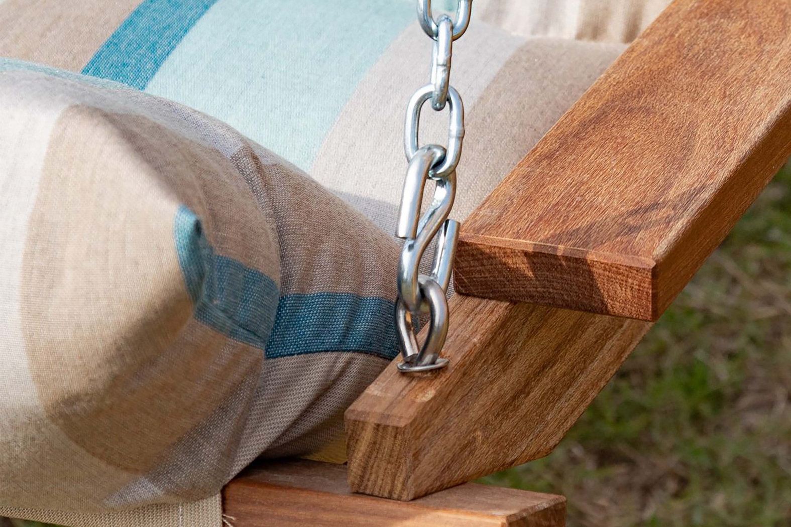 Outdoor Etsumi Blue Tan Swing Hammock - Thumbnail - Image 2