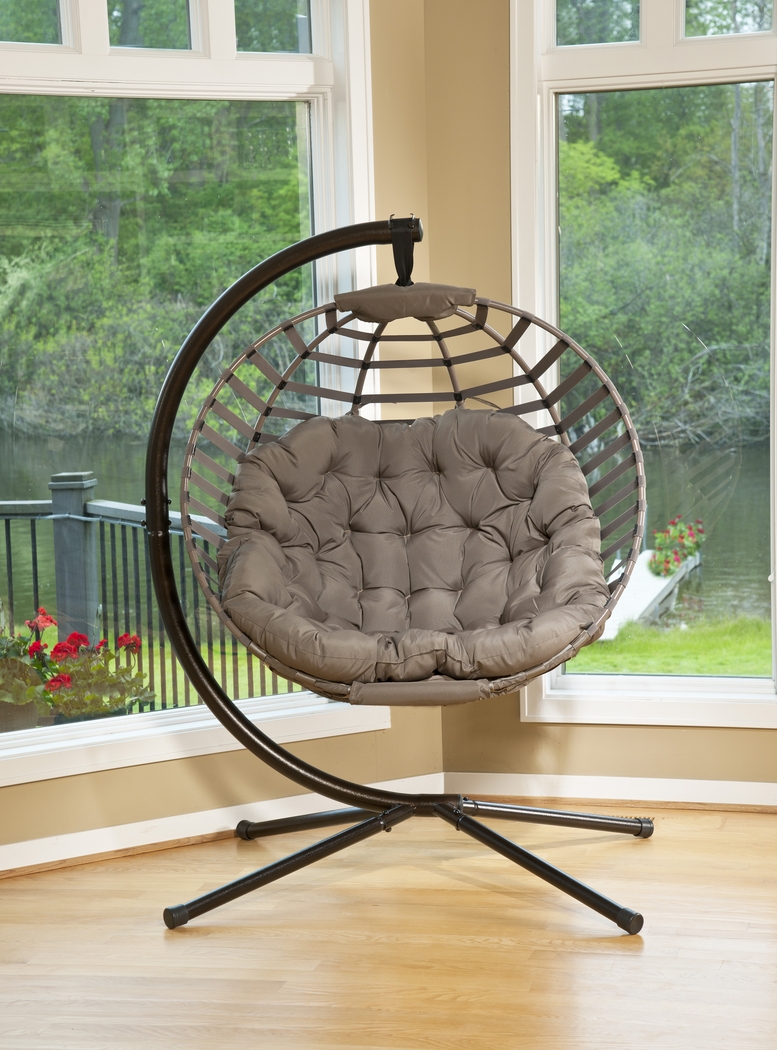 Outdoor Everell Beige Hanging Chair - Thumbnail - Image 12