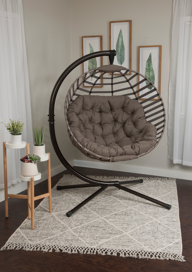 Outdoor Everell Beige Hanging Chair - Thumbnail - Image 6