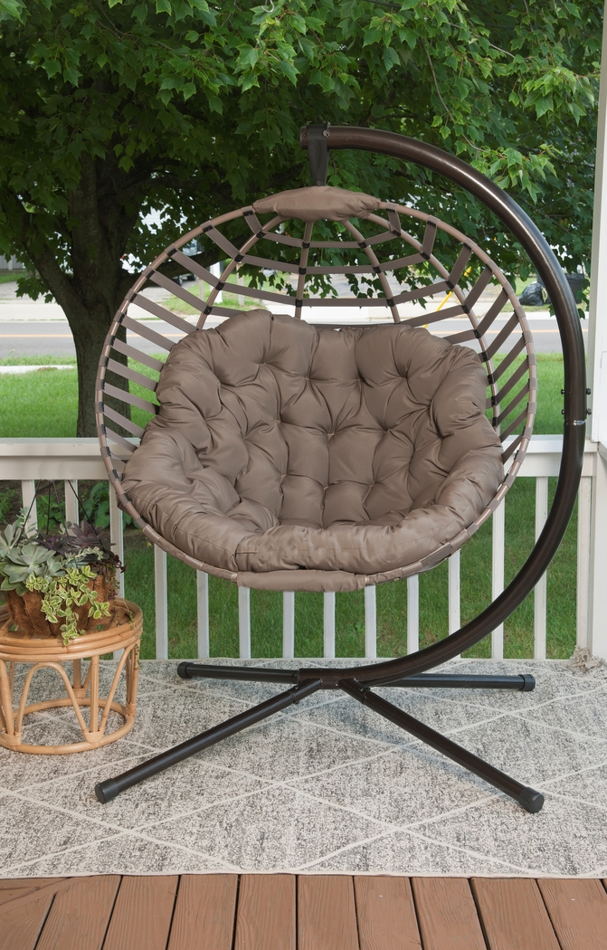 Outdoor Everell Beige Hanging Chair - Thumbnail - Image 7