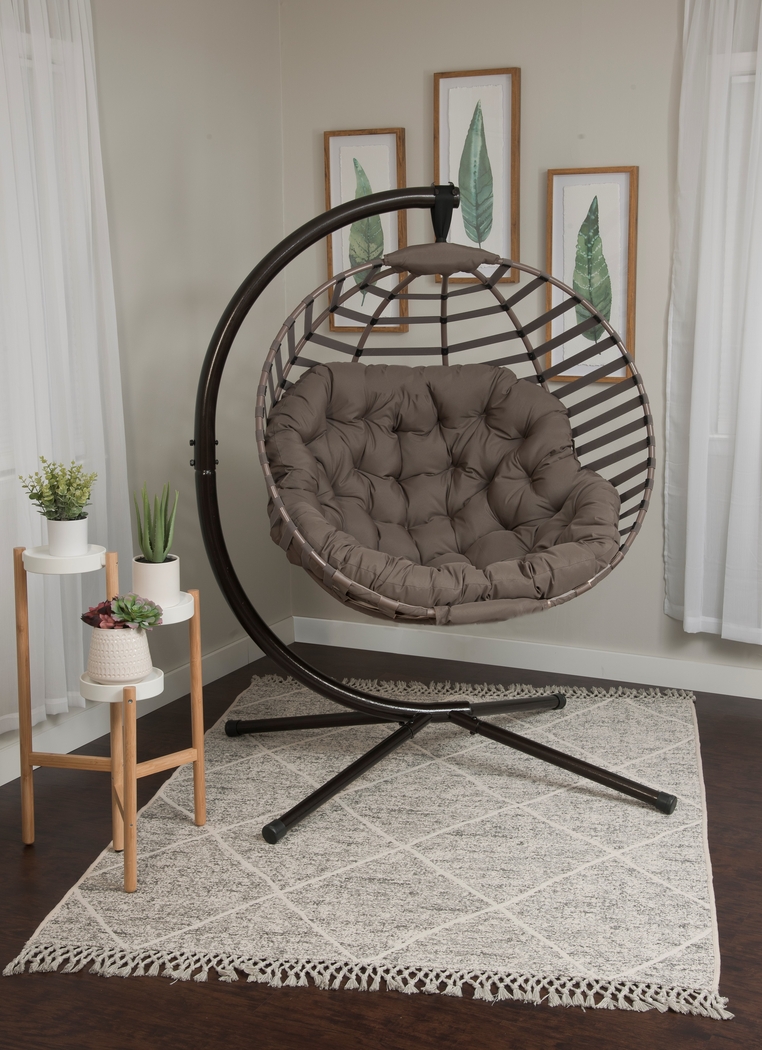 Outdoor Everell Beige Hanging Chair - Thumbnail - Image 8