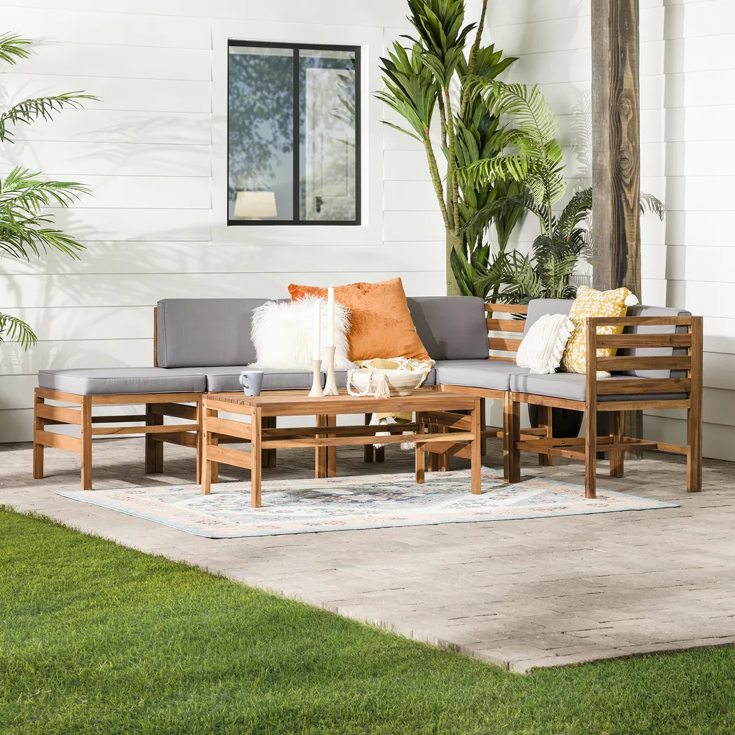 Outdoor Evernon I Gray 7 Piece Sectional Set - Thumbnail - Image 3