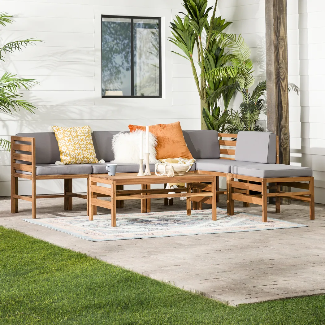 Outdoor Evernon I Gray 7 Piece Sectional Set - Thumbnail - Image 5