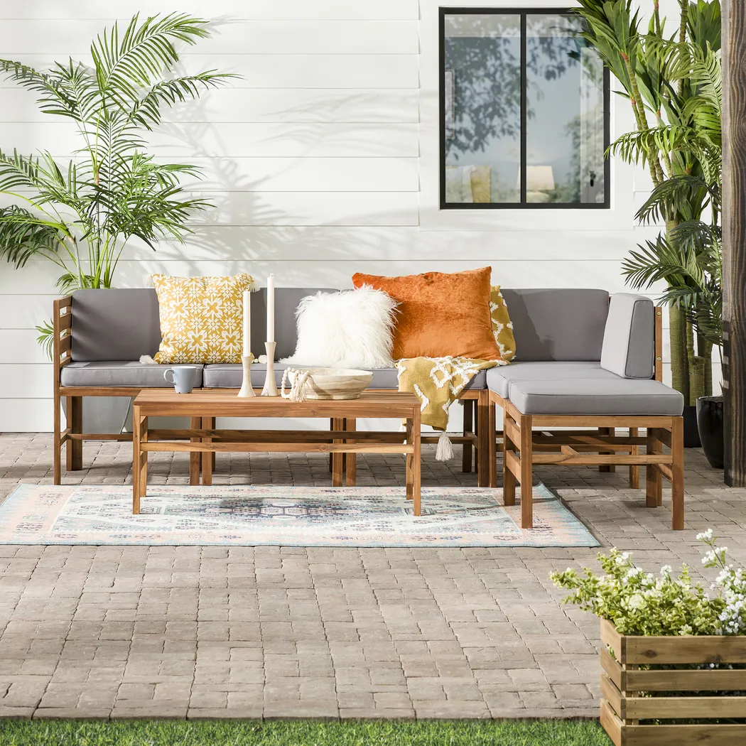 Outdoor Evernon I Gray 7 Piece Sectional Set - Thumbnail - Image 6