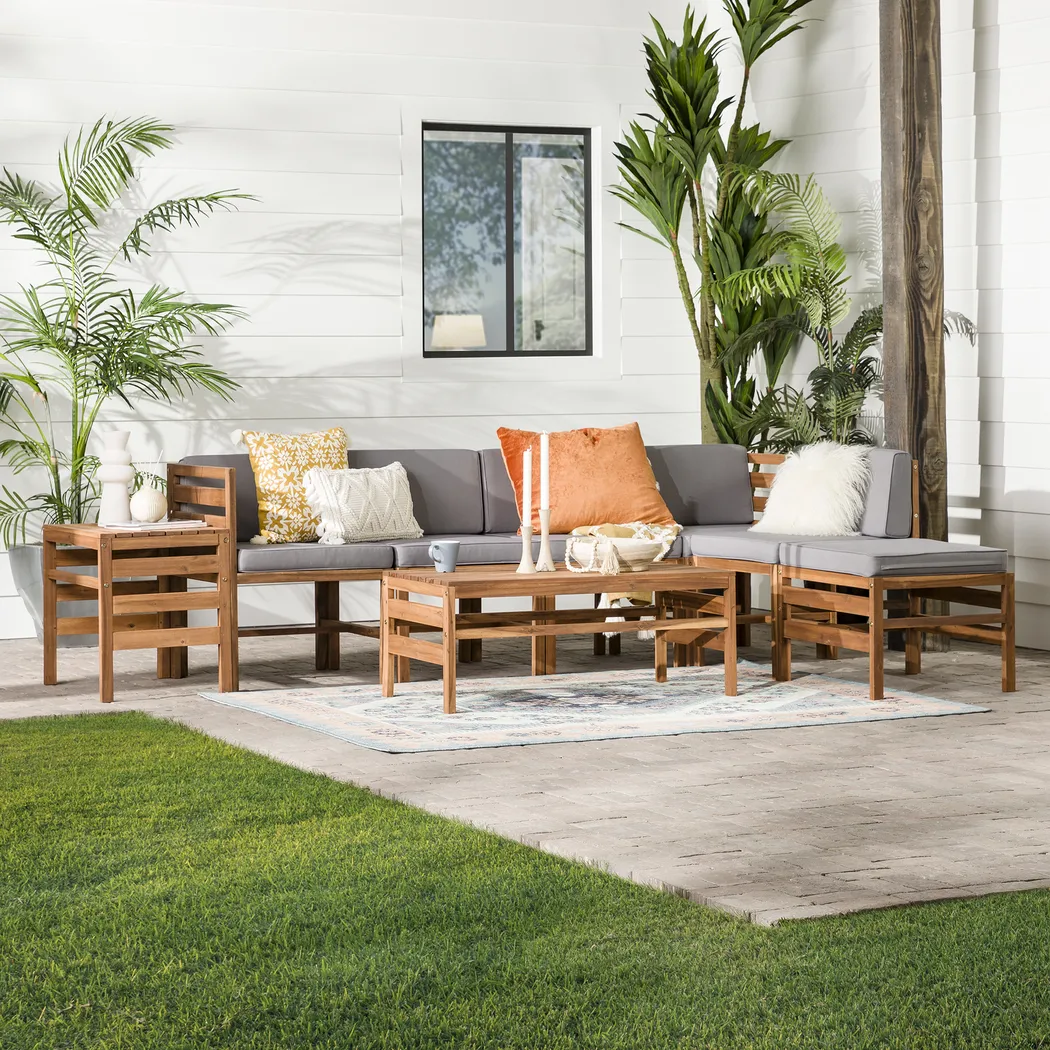 Evernon I Gray 8 Pc Outdoor Sectional Set - Thumbnail - Image 3