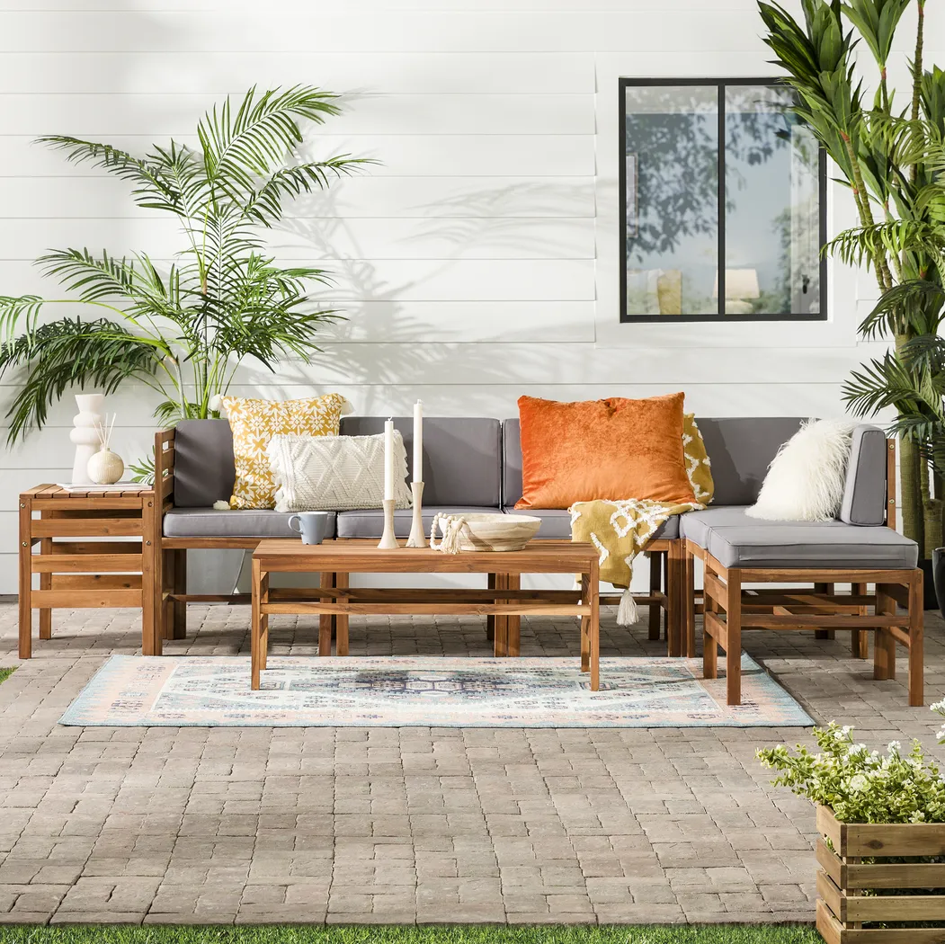 Evernon I Gray 8 Pc Outdoor Sectional Set - Thumbnail - Image 4